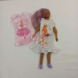 Mattel Barbie Dream Glow Doll Soft Body Purple Hair Vintage Barbie Night Gowns